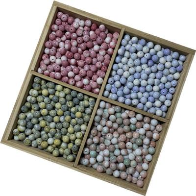 A水墨渐晕染10mm瓷珠琉璃圆珠手工diy手链手串散珠仙女饰品材料