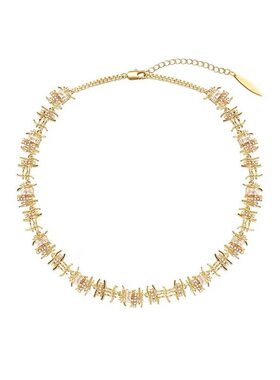 法式设计小众复古编织镶钻项链女2026新款轻奢高级感气质耳钉套装