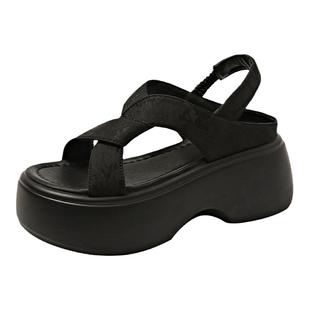 高跟凉鞋女士2026新款夏季时尚配裙子厚底松糕增高中式国风沙滩鞋