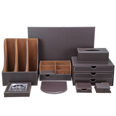 皮革办公套装桌面收纳盒商务礼品