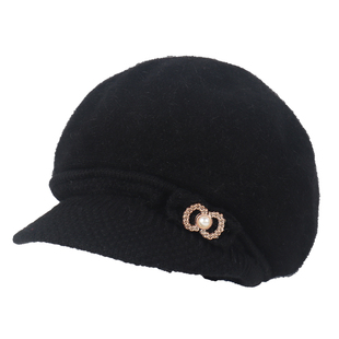 帽子女冬季加绒加厚保暖护中老年人妈妈帽防风防寒棉帽毛线针织帽