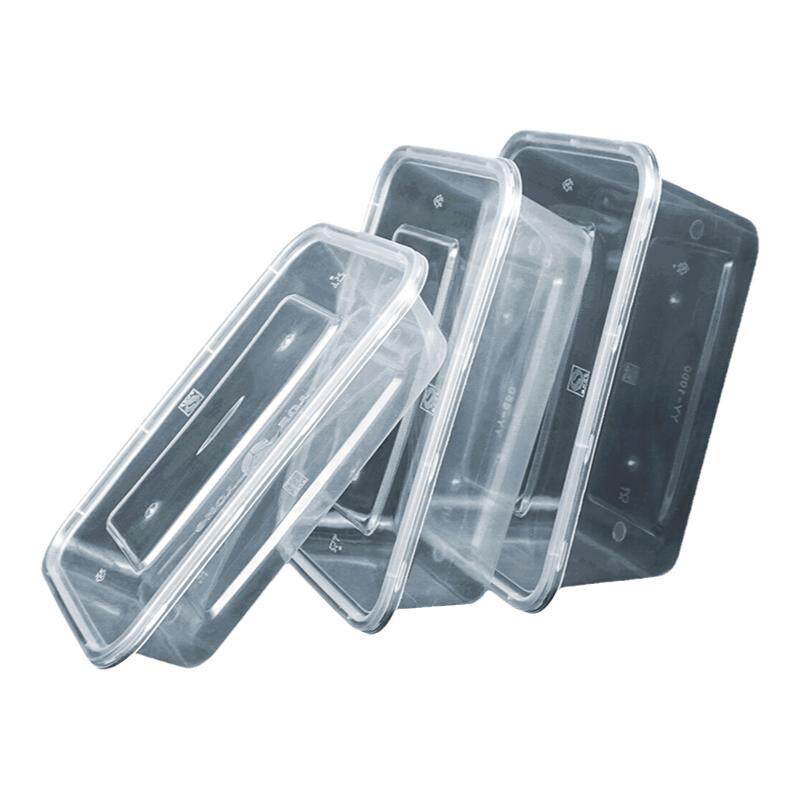 一次性食品级餐盒塑料加厚透明饭盒快餐方形美式外卖打包盒碗带盖