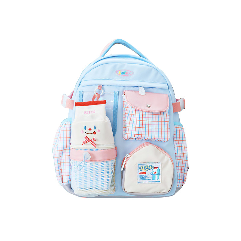 LOLA DESIGN牛奶双肩包 25年春夏新品书包初中女生大容量高中生女