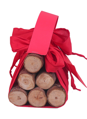 红布圆杉木柴乔迁礼袋新居摆件