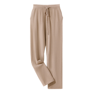 男士阔腿直筒羊绒裤~100纯山羊绒男裤外穿休闲简约纯色运动裤长裤