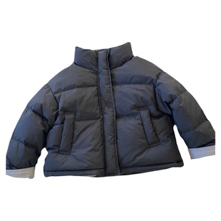 【中童110-160】短款立领羽绒服男童保暖拉链外套冬女宝羽绒上衣