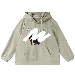 休闲风减龄动物印花打底上衣胖莹莹大码女装春季钉珠加绒连帽卫衣