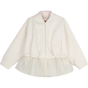 江南布衣童装秋外套卫衣网纱拼接中长款女童jnbybyjnby