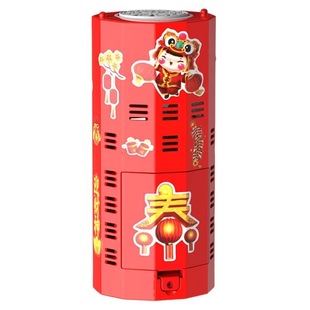 睿2026新年烟花吹泡泡机网红儿童礼物全自动礼花玩具电动马年旋转