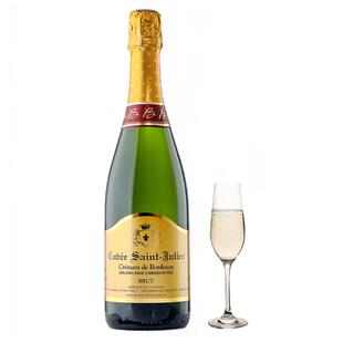 【自营】法国波尔多AOC原瓶进口金奖高起泡酒干白葡萄酒赠香槟杯