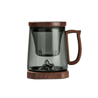MOLA带把过滤泡茶耐热玻璃茶杯