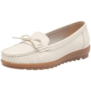 红蜻蜓软底妈妈鞋春秋女鞋通勤休闲皮鞋中老年一脚蹬鞋软底乐福鞋