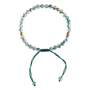 水草玛瑙14K包金珠手链手工饰品小众礼物绿色财源好运珠女复古