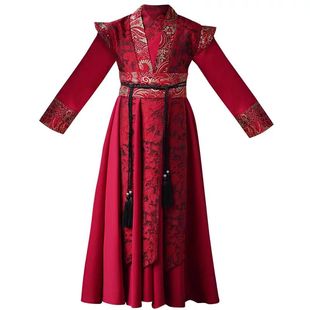 儿童汉服女童花木兰cos服装仙侠风女孩剑客飞鱼服侠客古装演出服