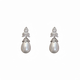 「露丝泪珠」法式高级感宫廷闪耀优雅宴会水滴耳环/耳夹