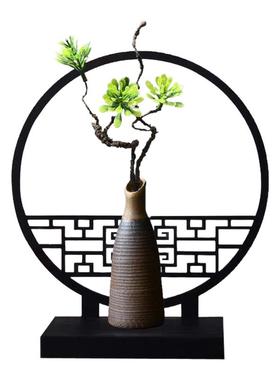 新中式仿真绿植桌面小屏风摆件