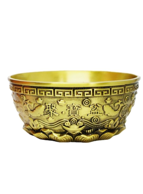 复古铜质龙纹蝙蝠聚宝盆摆件