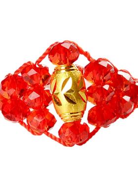 戒指手工转运珠水晶路路通仿黄金