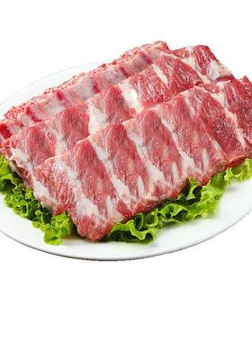 新鲜猪肋排原切无杂骨排骨寸排仔排冷冻商用批发4斤免切生鲜猪肉