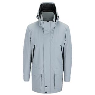 雅戈尔男士轻薄长款羽绒服秋季新款官方商务休闲可脱帽保暖外套
