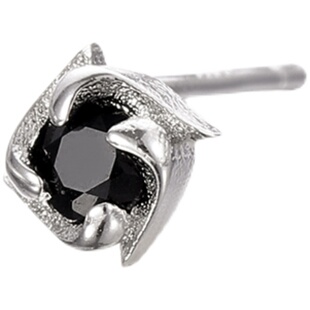 纯银四叶草耳钉男士潮流高级感个性款小众冷淡风银饰嘻哈痞帅耳环