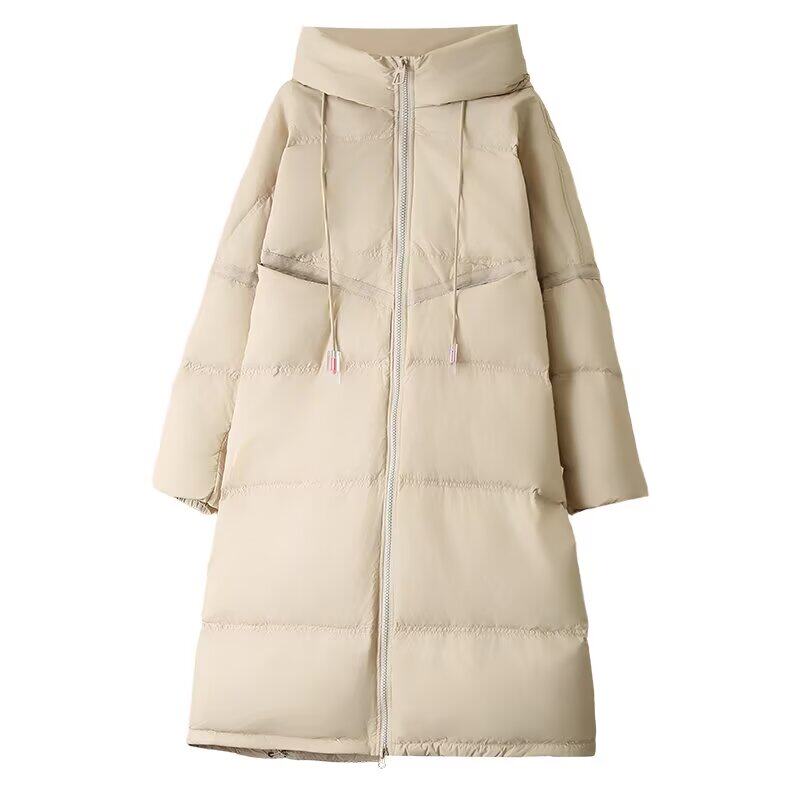 中长款胖mm加厚羽绒服连帽韩版