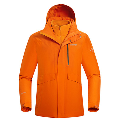 诺诗兰GORETEX抓绒内胆三合一冲锋衣男防水防风登山服防泼水徒步