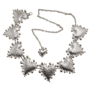 金属夸张大爱心腰链女复古重工设计感银色配裙子链条腰带个性配饰