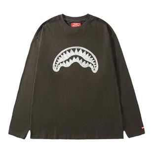 SprayGround2026春款涂鸦鲨鱼嘴长袖T恤男女宽松百搭上衣打底衫