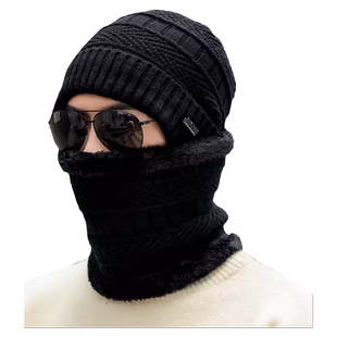 帽子男士秋冬季加绒加厚保暖冬天棉帽女骑行车防寒防风针织毛线帽