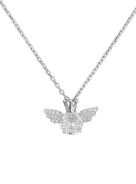 守护天使纯银项链女锁骨链