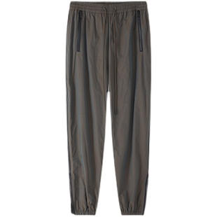 UNDEFINED高街幻彩渐变科技面料侧拉链网眼内里运动潮裤