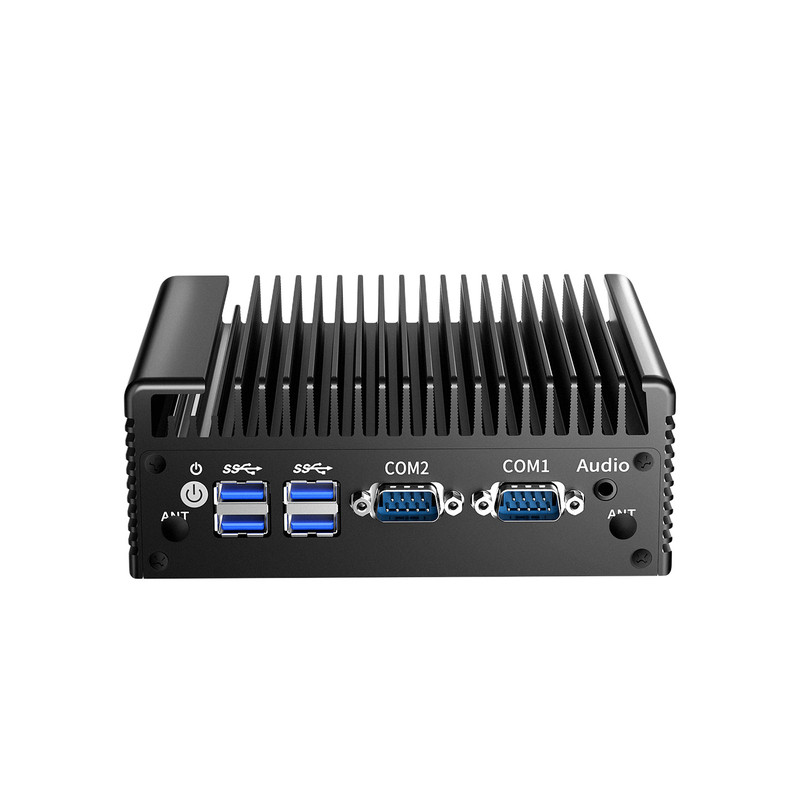 岩控工控机迷你电脑i3 i5 i7酷睿七代双网双串口无风扇工业小主机