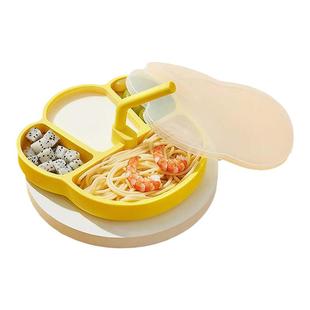 宝宝餐盘吸盘式婴儿儿童硅胶分格辅食盘学吃饭训练勺子餐具套装附
