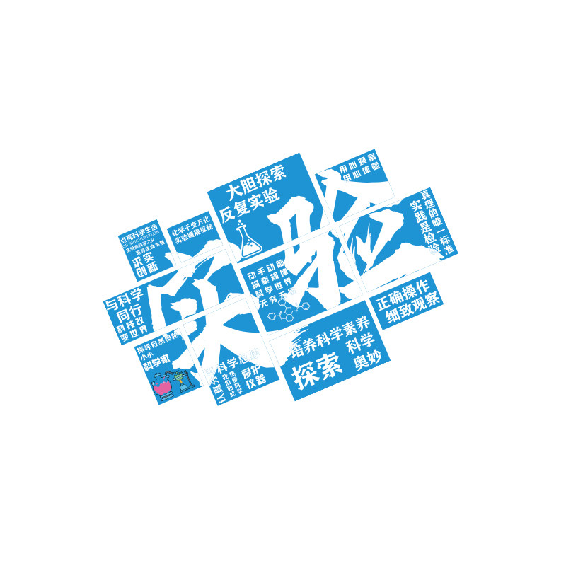 幼儿园科学区环创实验室墙面装饰教布置班级主题宣传文化标语贴画