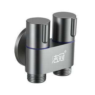 三通角阀一进二出分水器双控开关一分二马桶喷枪双用洗衣机水龙头