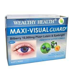澳洲代购富康Wealthy Health蓝莓叶黄素小米草眼部营养1000mg60粒
