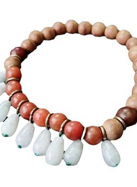 文莱软丝沉香翡翠手串