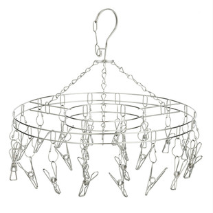 正品和兴不锈钢衣架20夹晾晒袜架内衣裤防风夹子16夹包邮ST98770