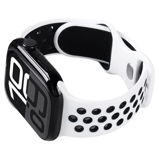 适用苹果S11手表iWatch10表带AppleWatchS9硅胶Ultra镂空SE新款3透气2男款S8运动7高级6女5智能4男士创意腕带