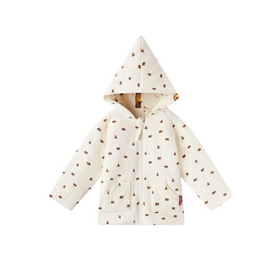 Milkbarn华夫格连帽双面外套