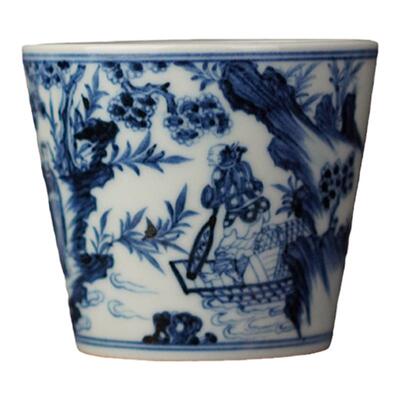 景德镇青花瓷柴窑可乐杯观古珍玩