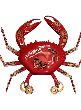 海鲜餐厅工业风金属螃蟹雕塑挂饰