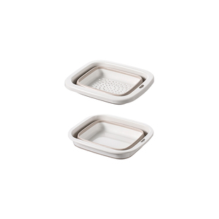 FaSoLa折叠伸缩洗菜盆沥水篮家用厨房双层洗水果篮子淘菜盆水果盘