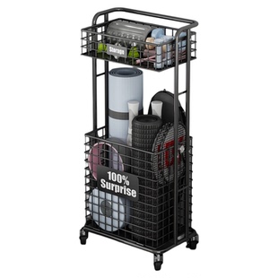 健身器材置物架家用运动器材收纳筐可移动落地瑜伽垫用品储物架子