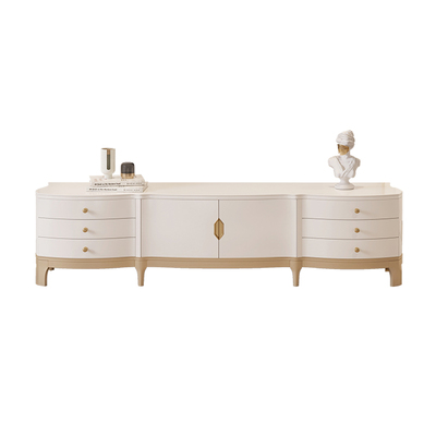 美式风格实木电视柜香槟色轻奢