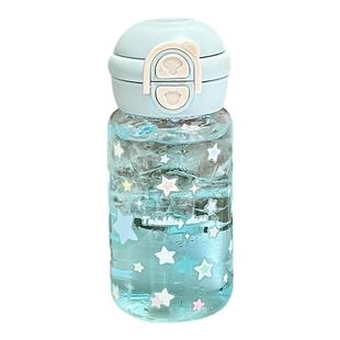 恒度原创星星ins风玻璃水杯高颜值带防烫杯套可爱双饮吸管水杯子