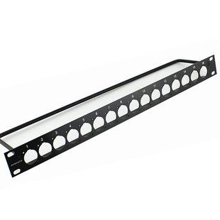 16位跳线板线架D型插座1U4孔8位12路卡侬VGA机柜RCA盲板19寸面板