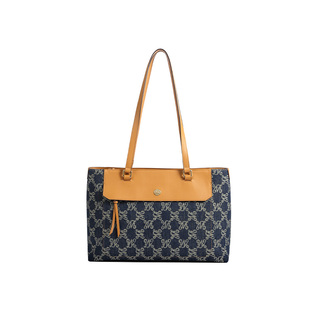 万里马大容量托特包可放电脑通勤休闲高级感牛仔单肩休闲女包大包