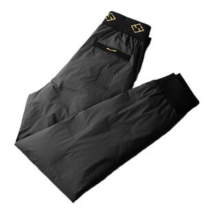 冬季羽绒裤男加厚保暖长裤潮牌防寒防水户外零下白鸭绒直筒束脚裤